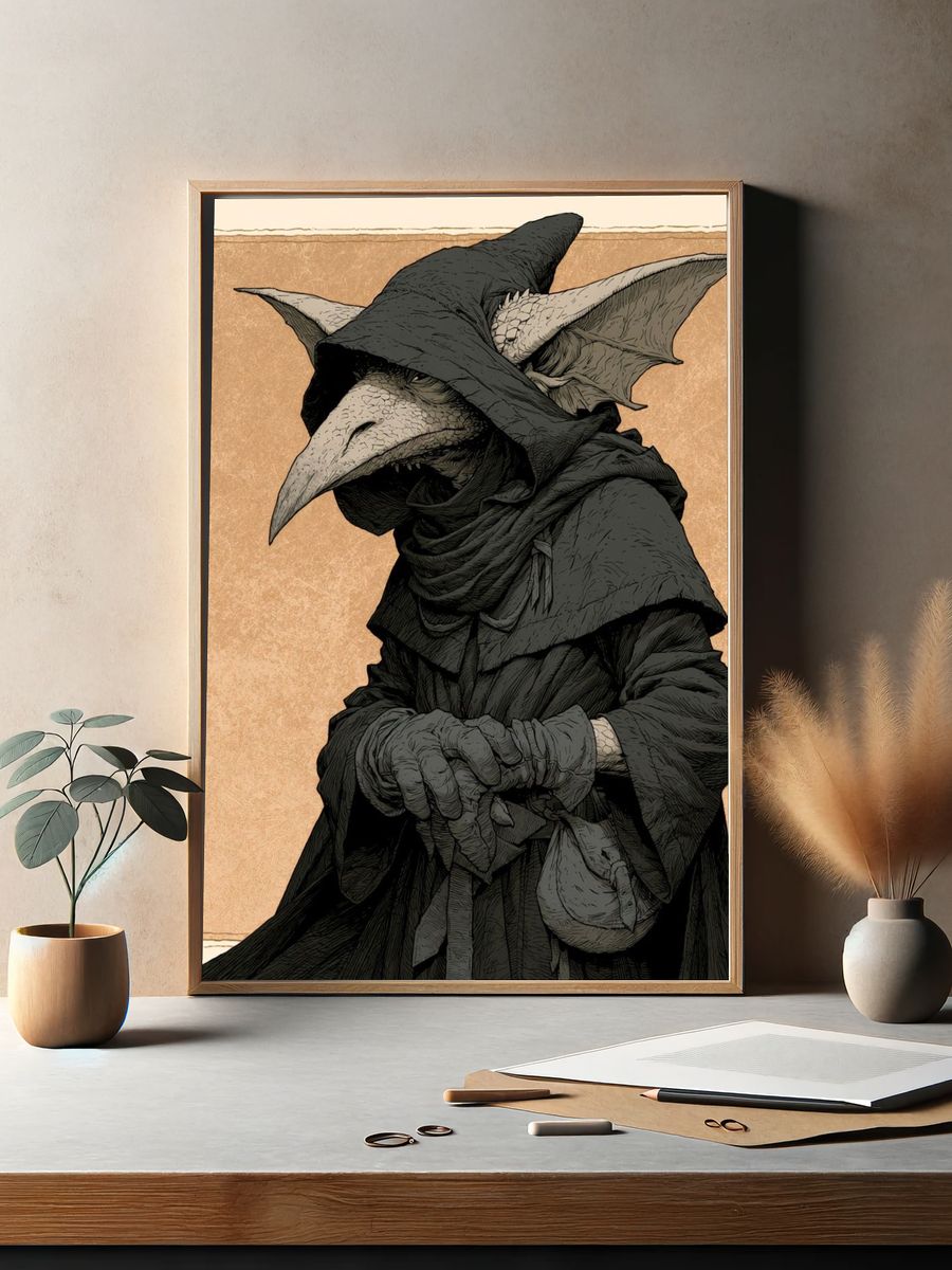 Plague Doctor Illustration Poster. — room view 2