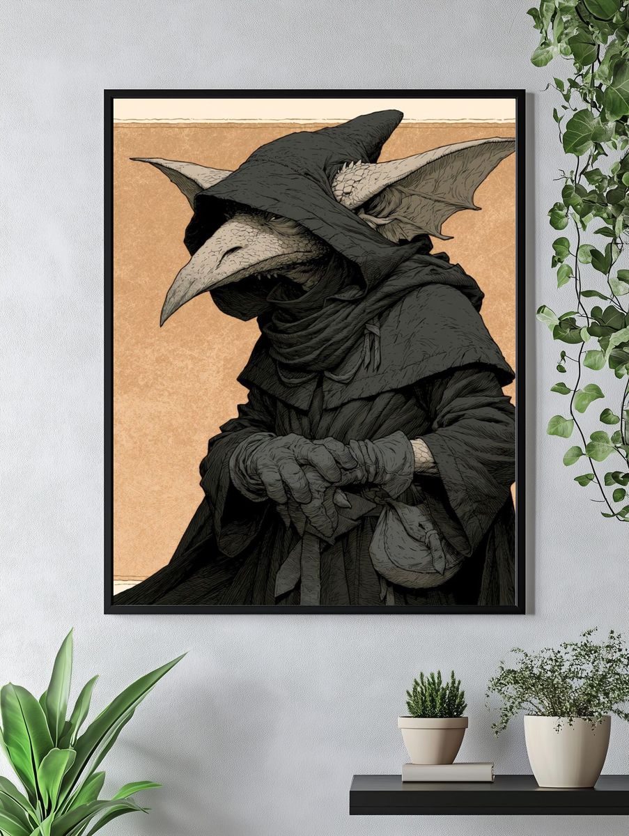 Plague Doctor Illustration Poster. — room view 4