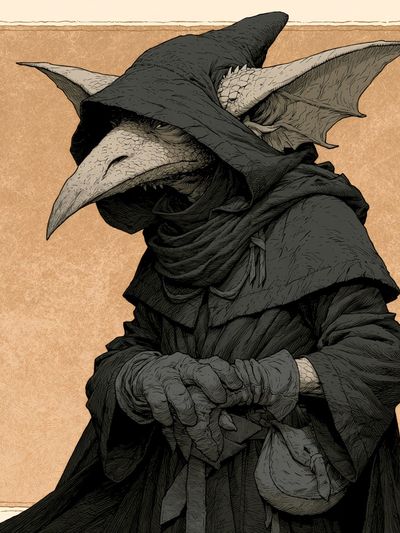 Plague Doctor Illustration Poster.