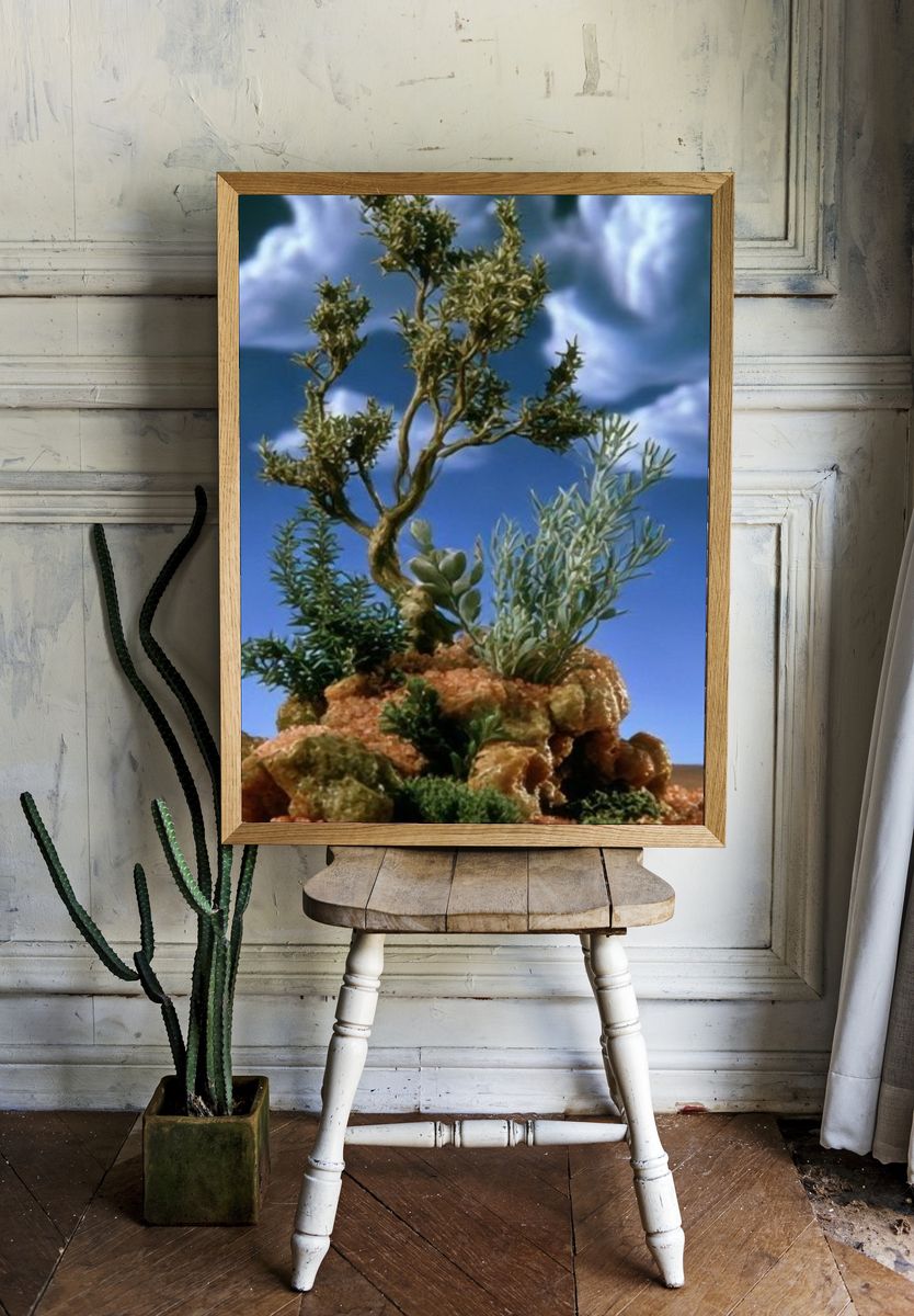 Miniature Tree Landscape Illustration Poster. room preview