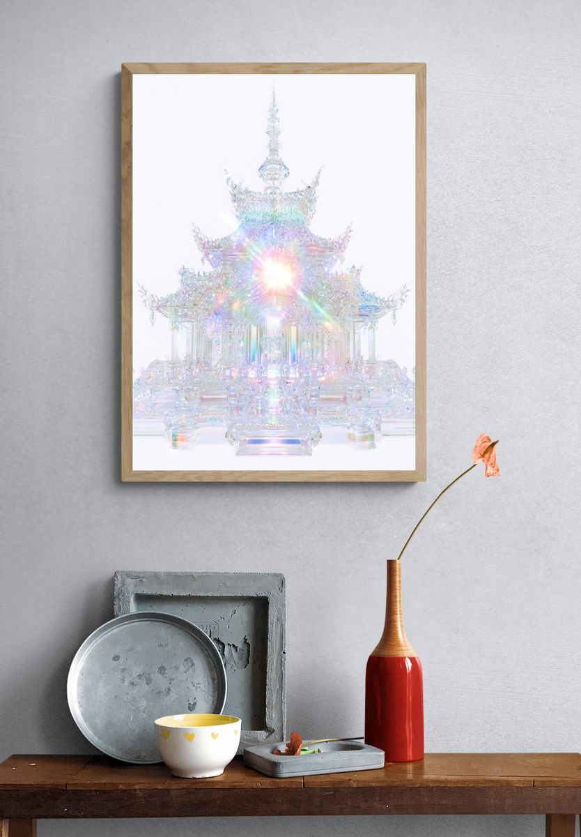 Iridescent Crystal Temple Print. — room view 3