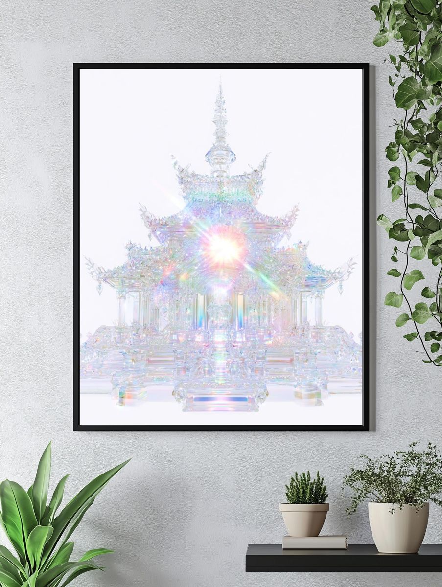 Iridescent Crystal Temple Print. — room view 4