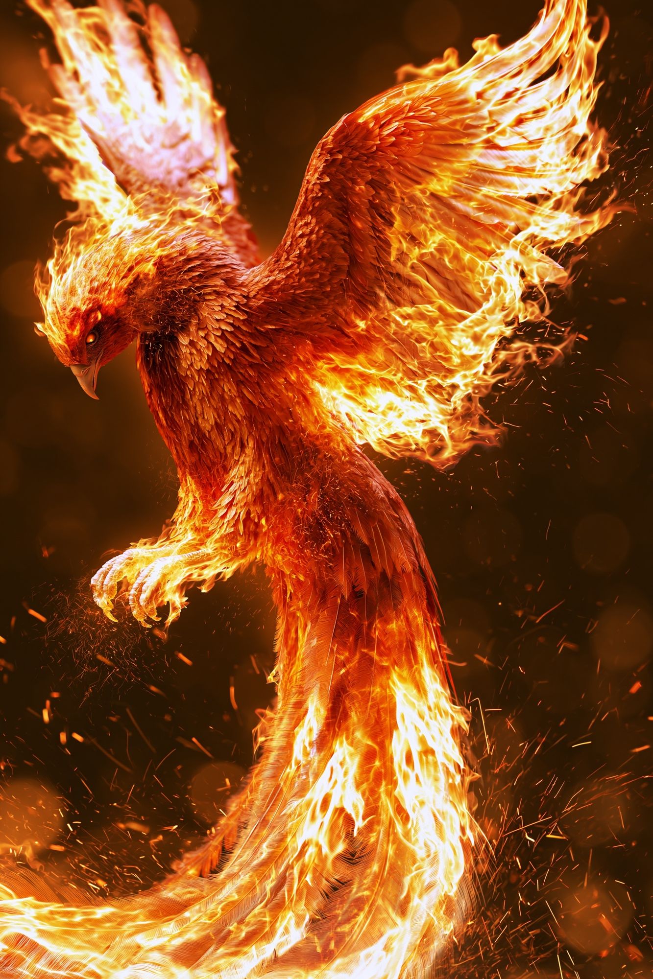 Phoenix Firebird Illustration Poster. poster detail