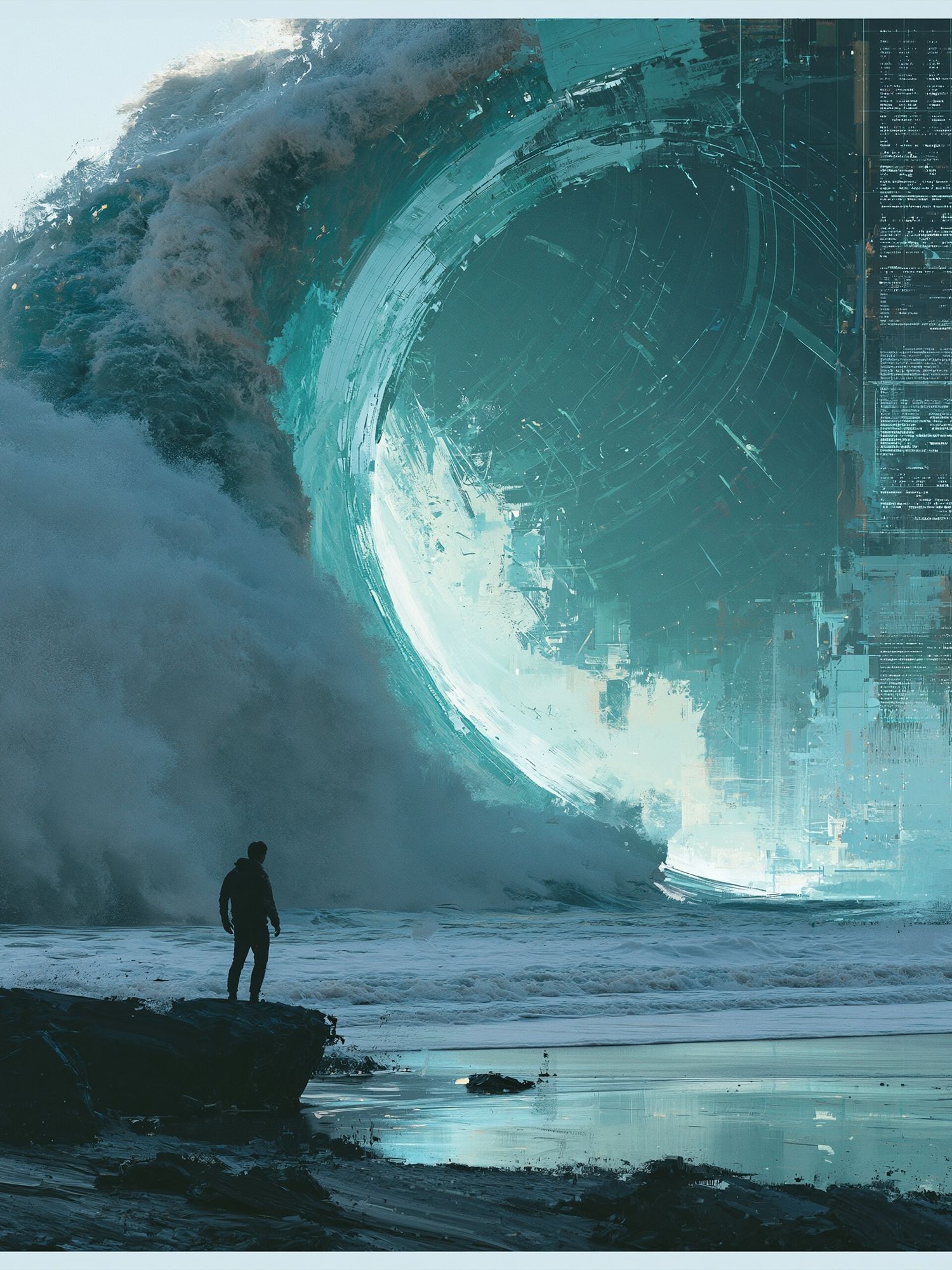 Surreal Ocean Portal Print. poster — illustration art