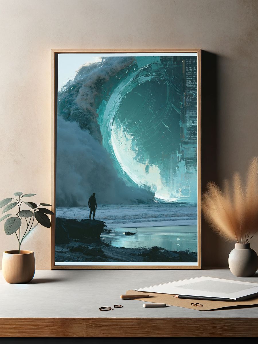 Surreal Ocean Portal Print. — room view 2