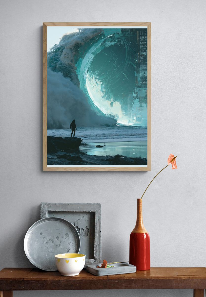 Surreal Ocean Portal Print. — room view 3