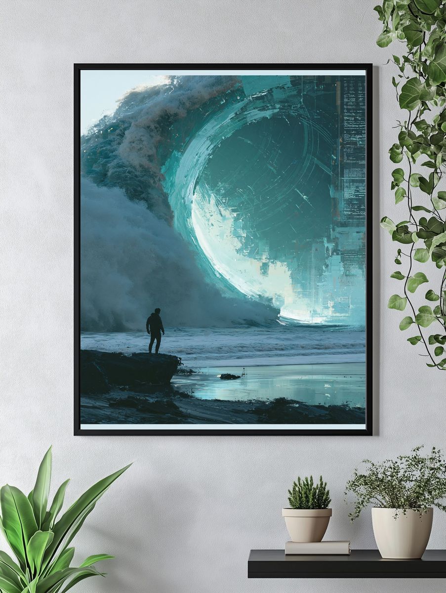 Surreal Ocean Portal Print. — room view 4
