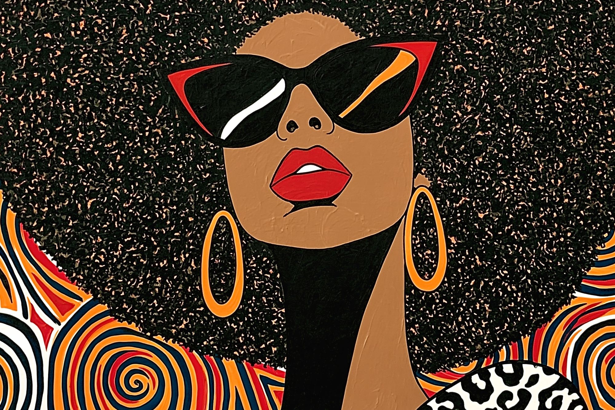 Afro Glam Portrait Illustration Poster. poster detail