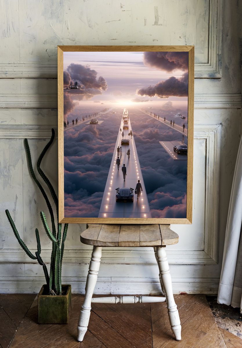 Cloud Highway Dreamscape Print. — room view 1