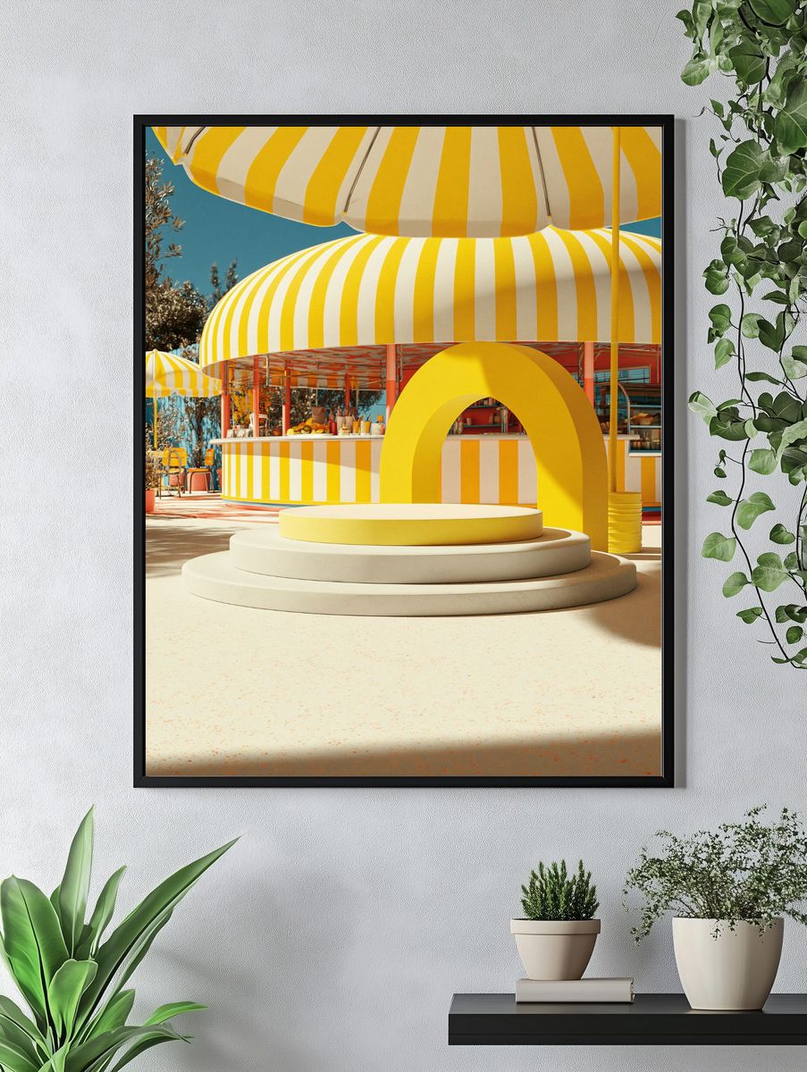 Sunny Striped Pavilion Poster. — room view 4