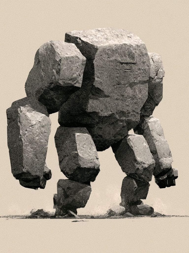 Stone Golem Illustration Poster. poster — illustration art