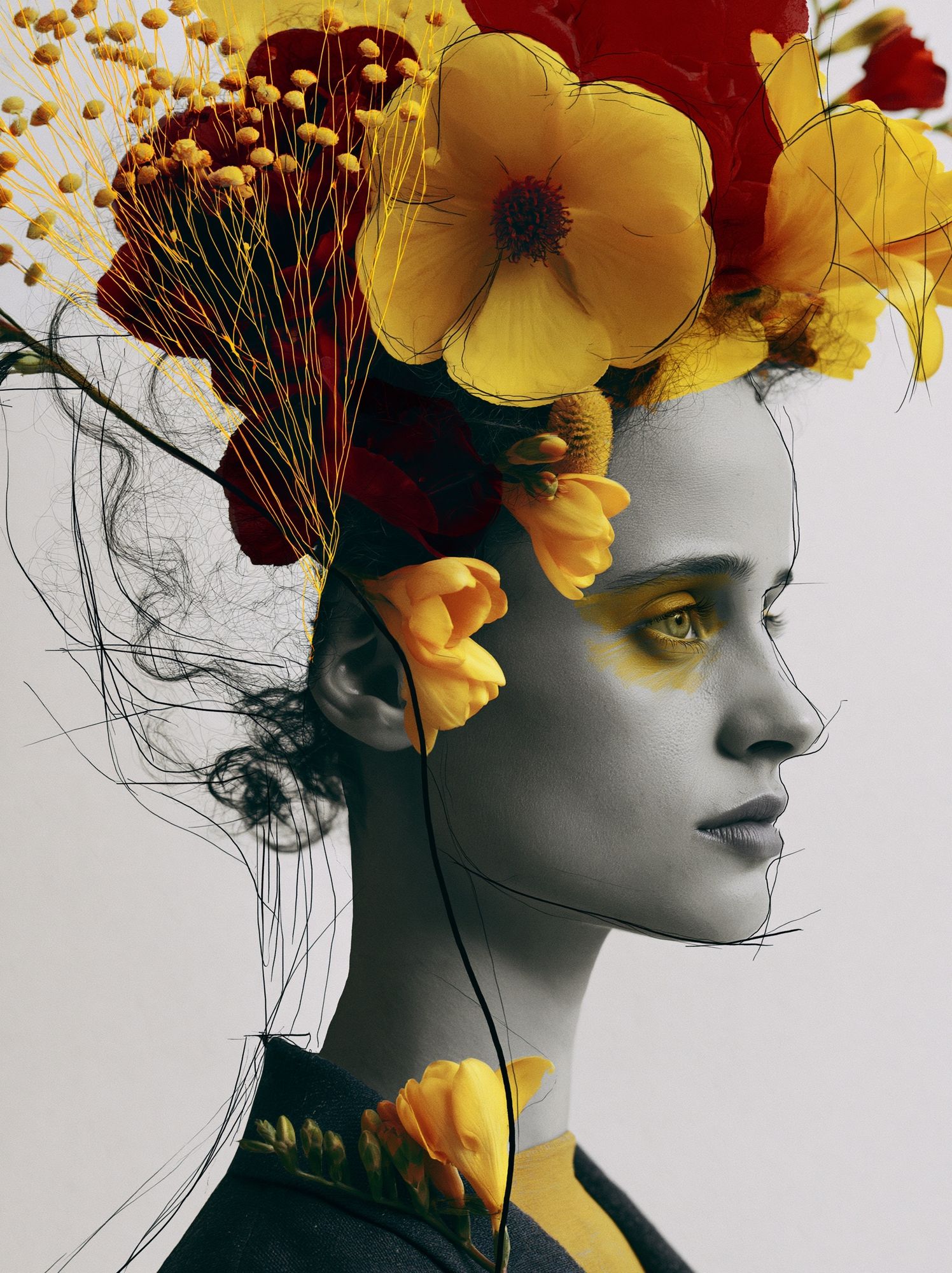 Floral Portrait Illustration Poster. poster — illustration art