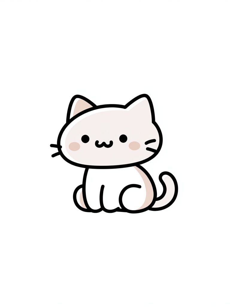 Cute Cat Line-Art Poster. poster detail