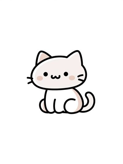 Cute Cat Line-Art Poster.