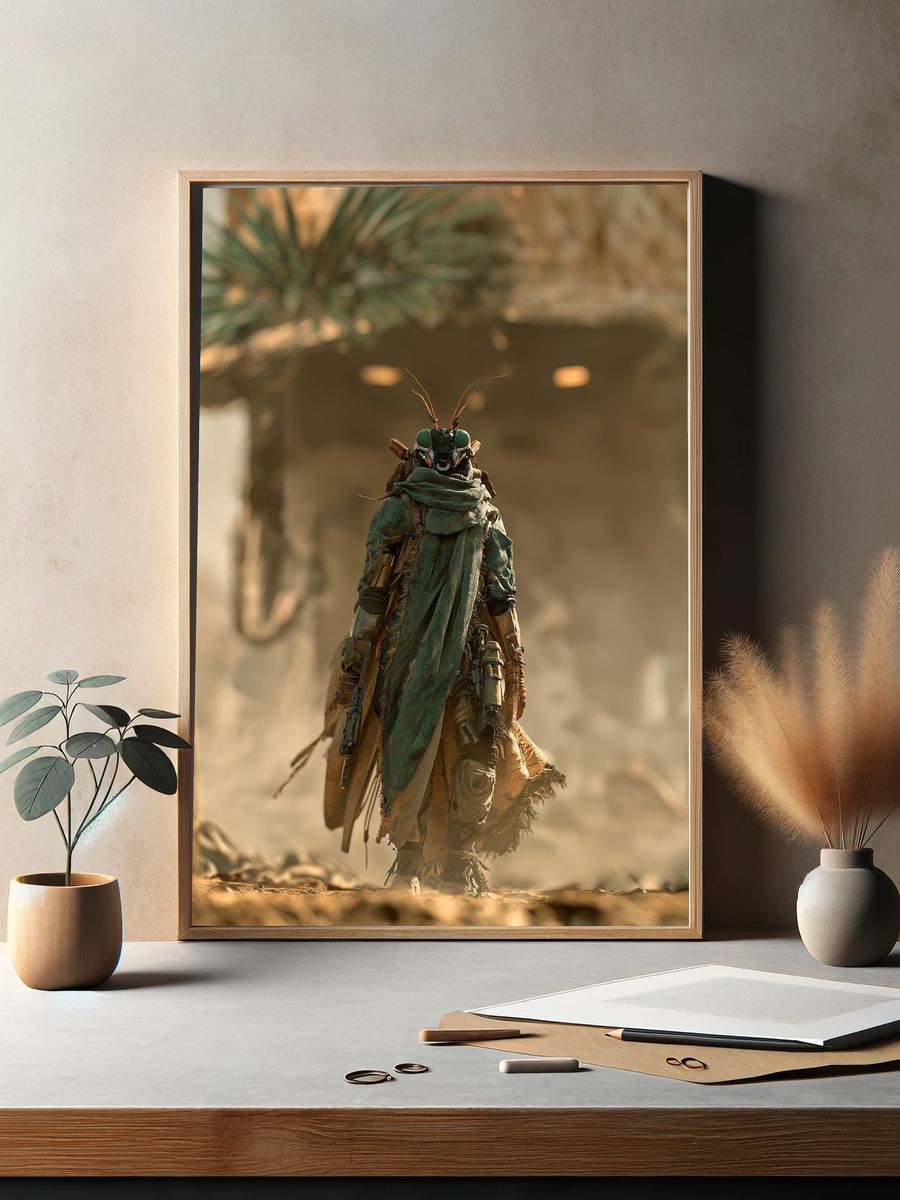 Desert Insect Warrior Poster. — room view 2