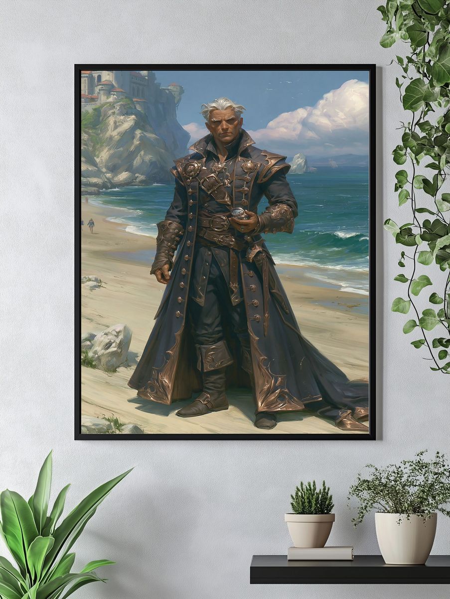 Seaside Sorcerer Portrait Print. — room view 4
