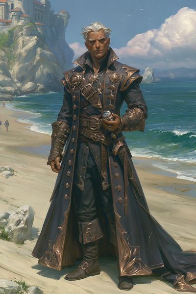 Seaside Sorcerer Portrait Print. poster