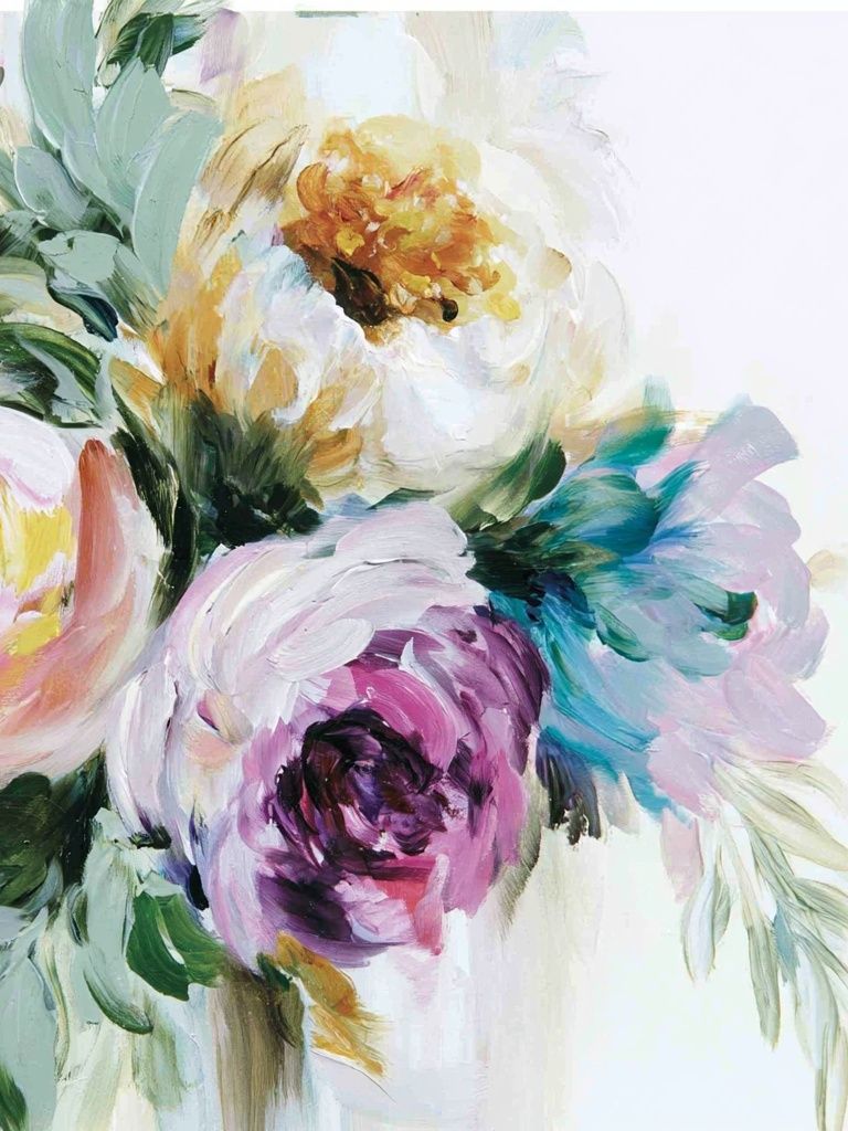 Pastel Floral Bouquet Illustration Poster. poster detail