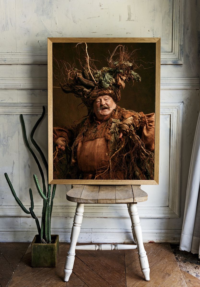 Forest Spirit Portrait Print. room preview