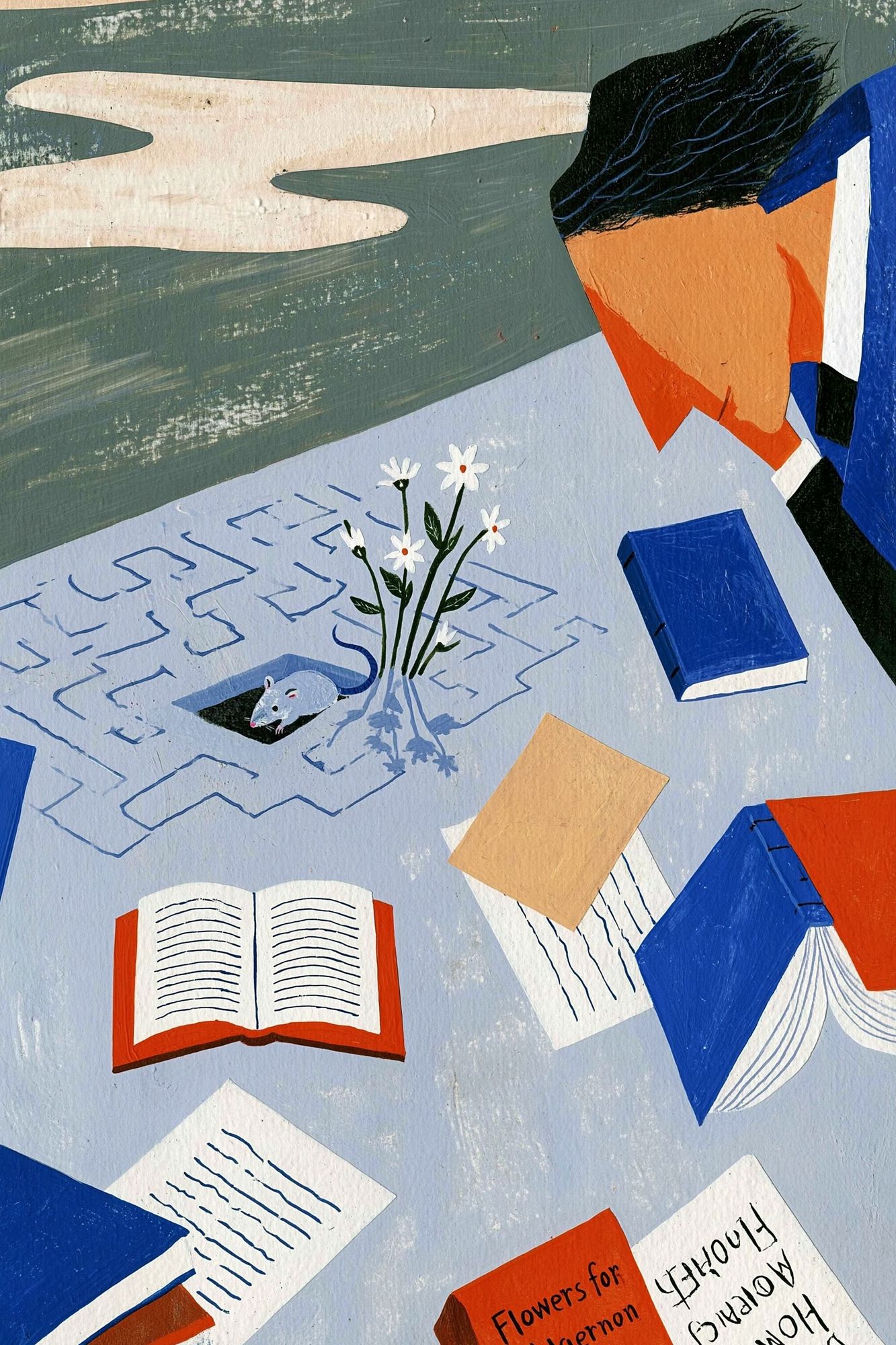 Floating Books Collage Poster. poster detail