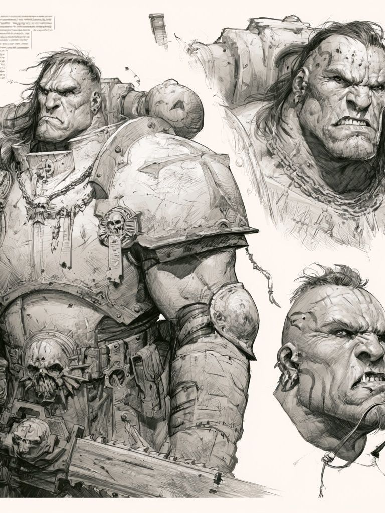 Warrior Orc Sketch Poster. poster — illustration art