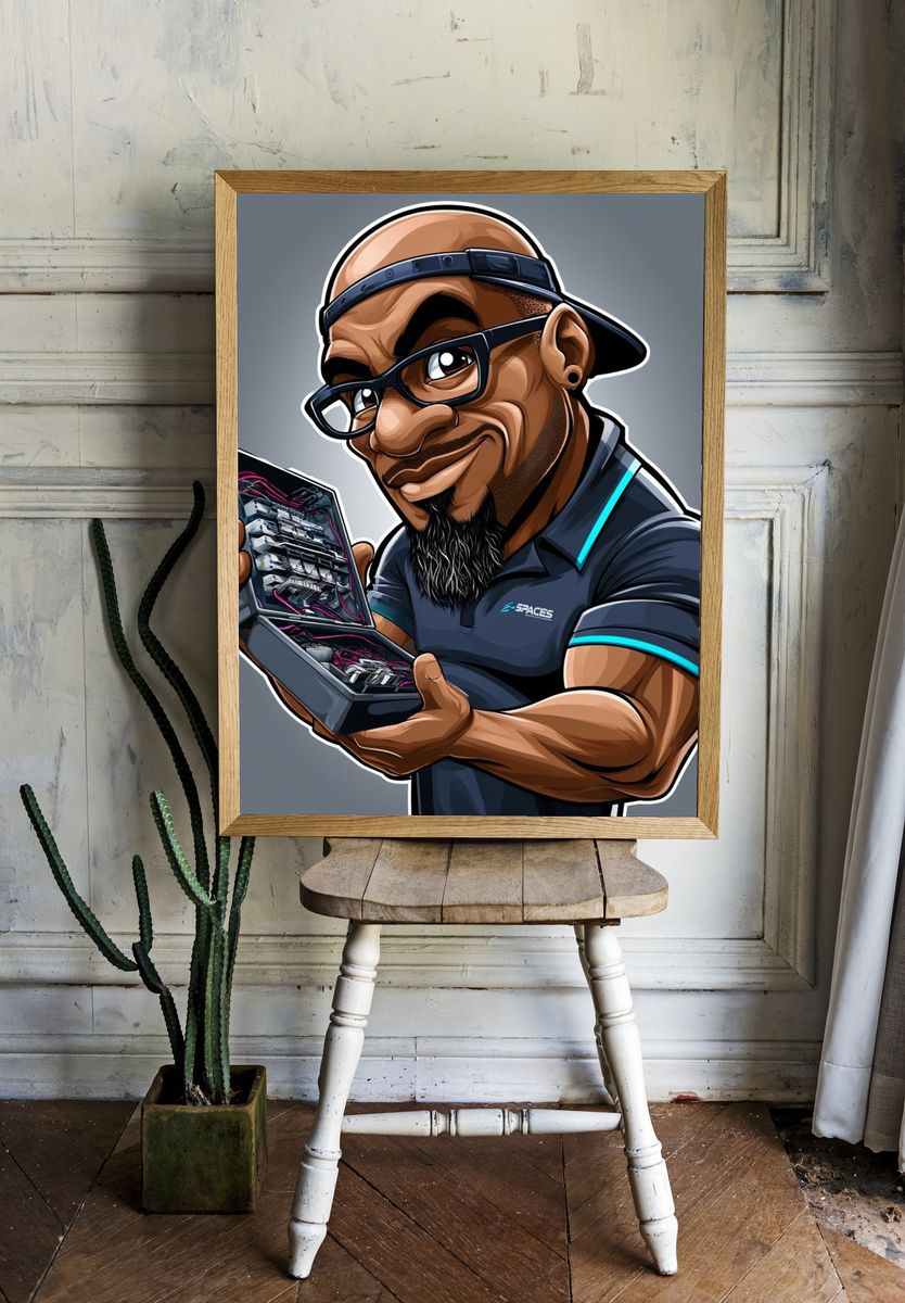 Afrocentric Moonlit Woman Illustration Poster. room preview