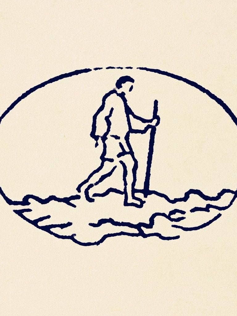 Hiker Line Art Poster. poster detail