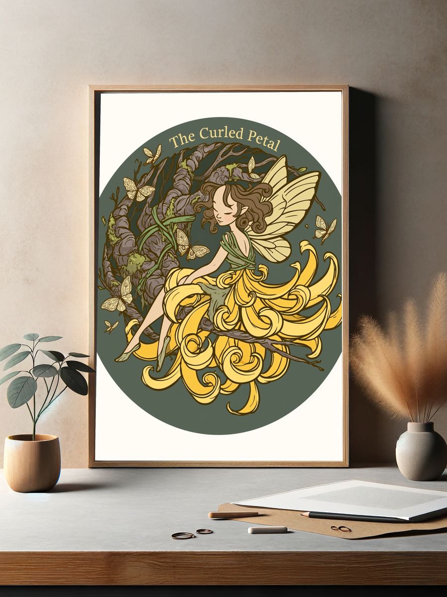 The Curled Petal Fairy Print. — room view 2