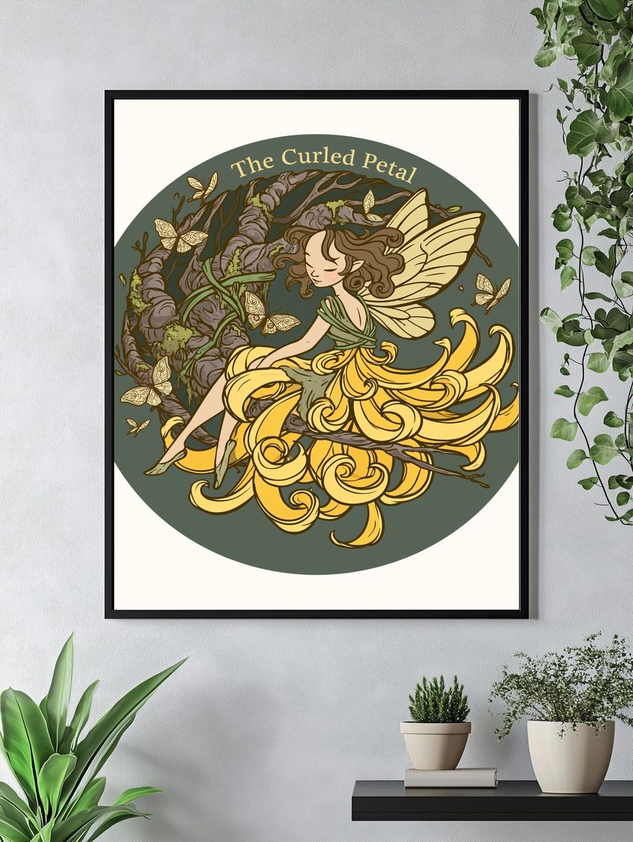 The Curled Petal Fairy Print. — room view 4