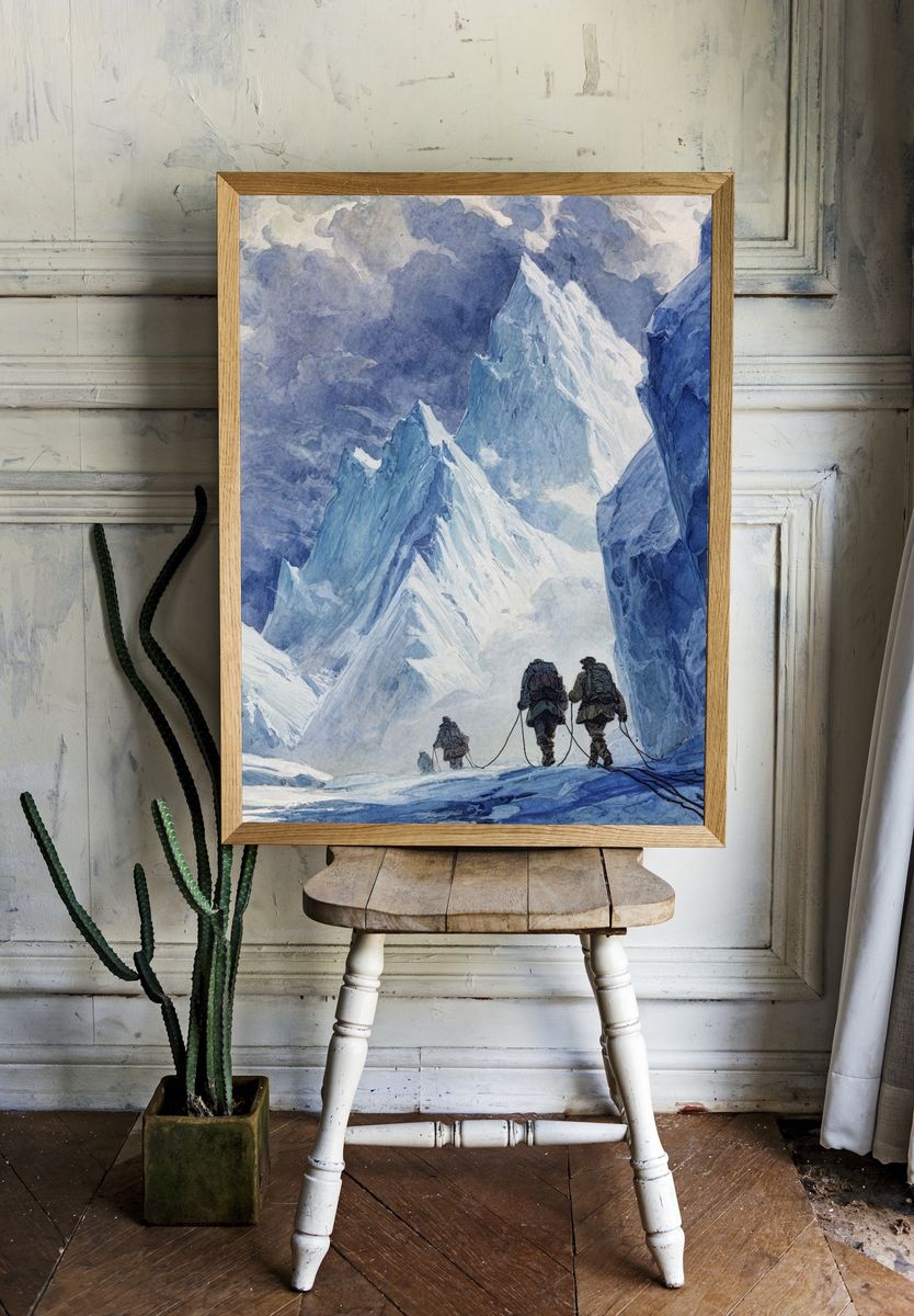 Ice Climb Expedition Illustration Poster. room preview