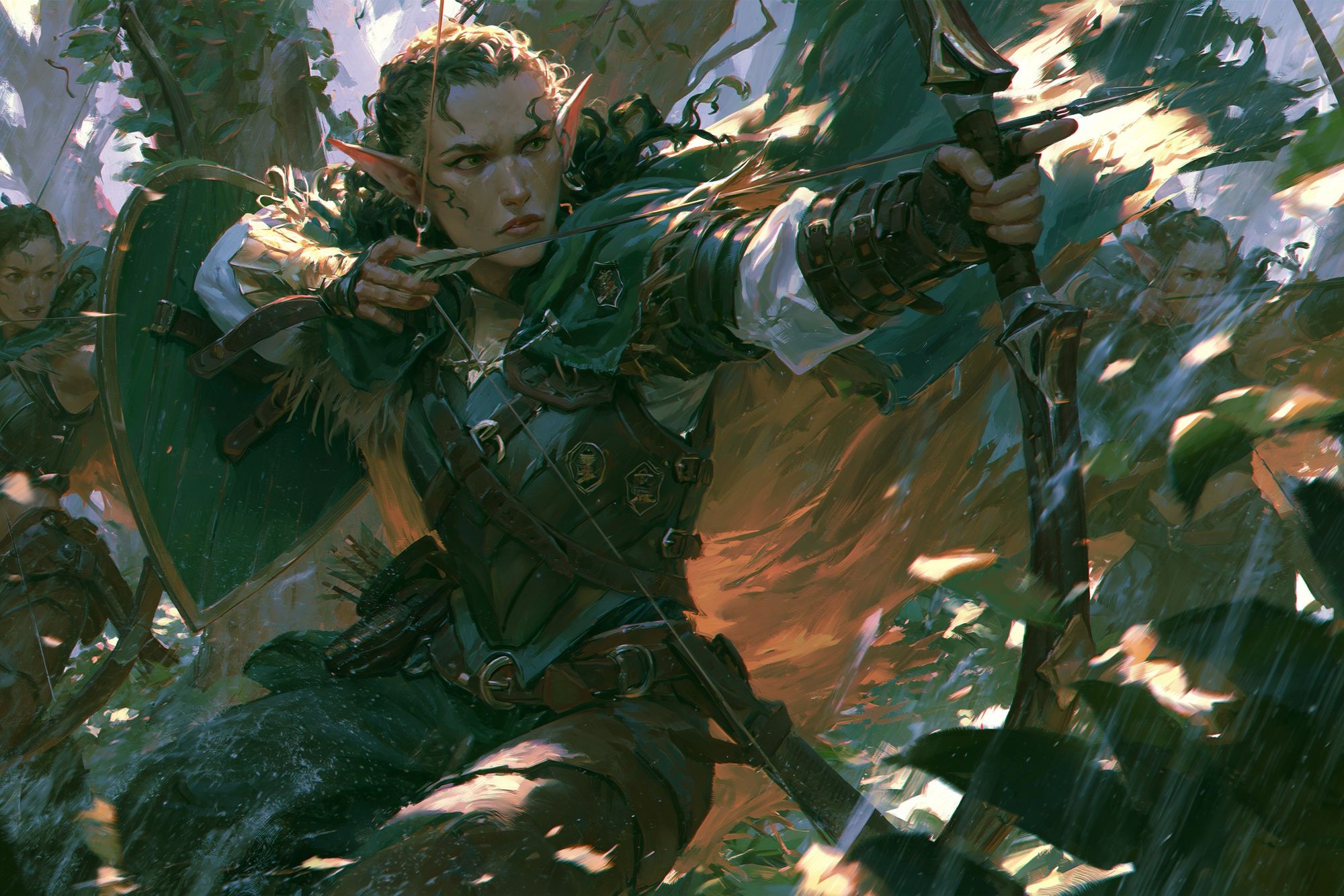 Elf Archer Battle Illustration Poster. poster detail