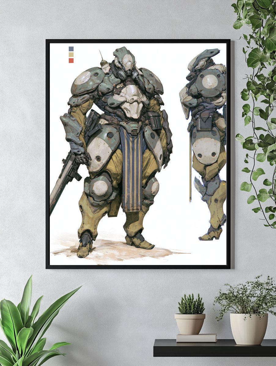Armored Sci-Fi Mech Poster. — room view 4