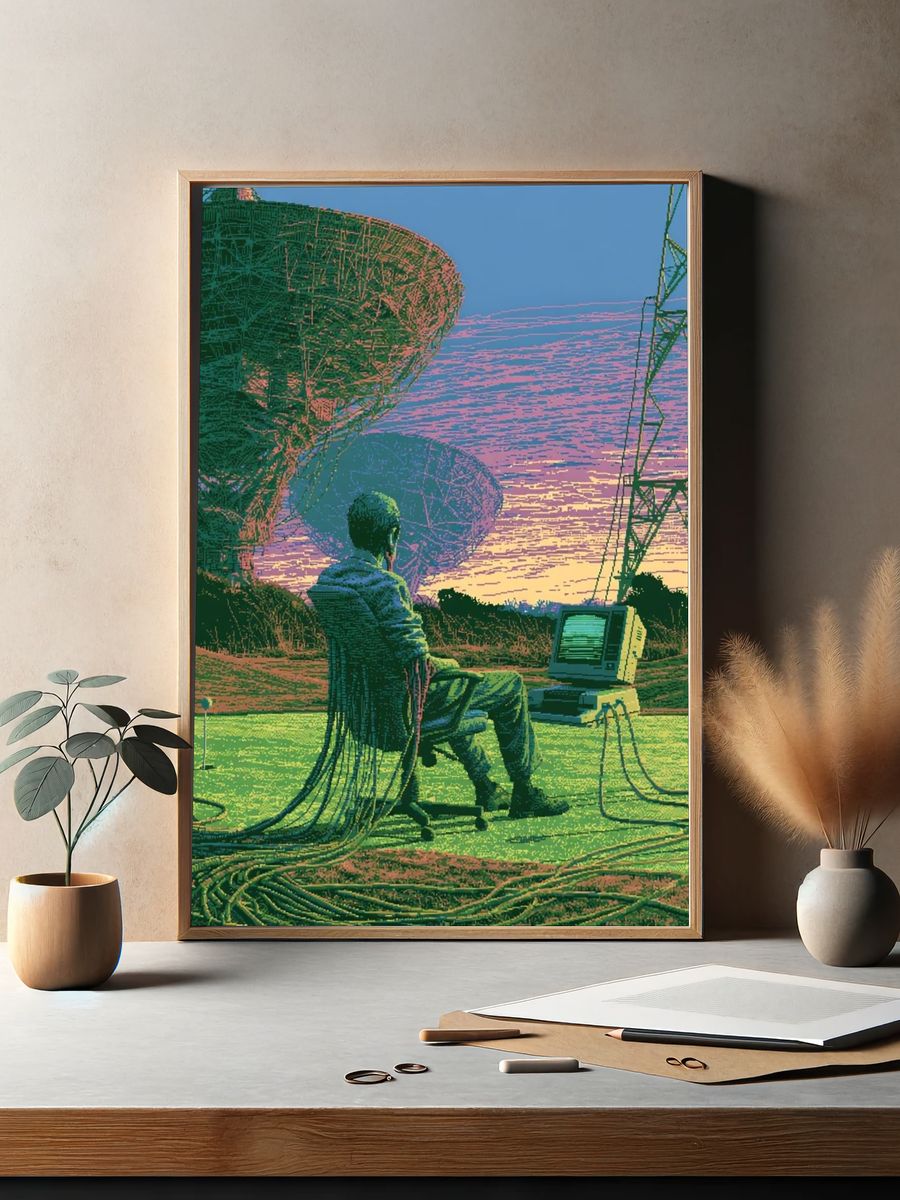Retro Sci-Fi Observatory Poster. — room view 2