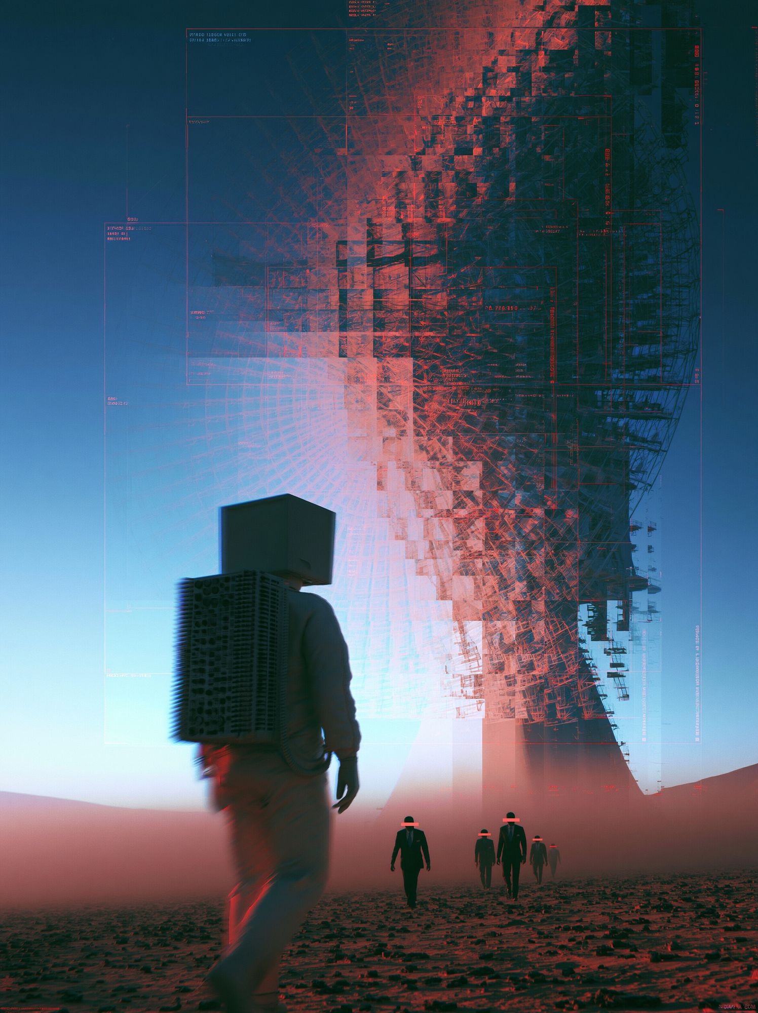 Surreal Astronauts Sci-Fi Poster. poster detail