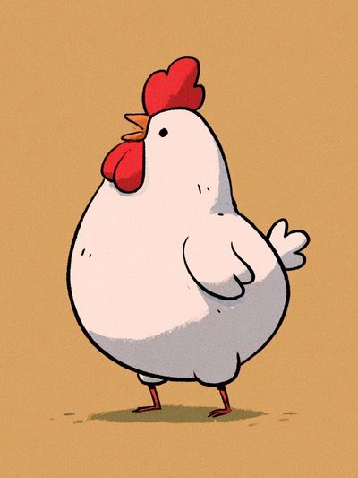 Cute Chicken Cartoon Print.