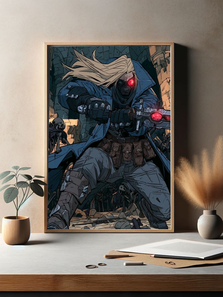 Dark Fantasy Warrior Poster. — room view 2