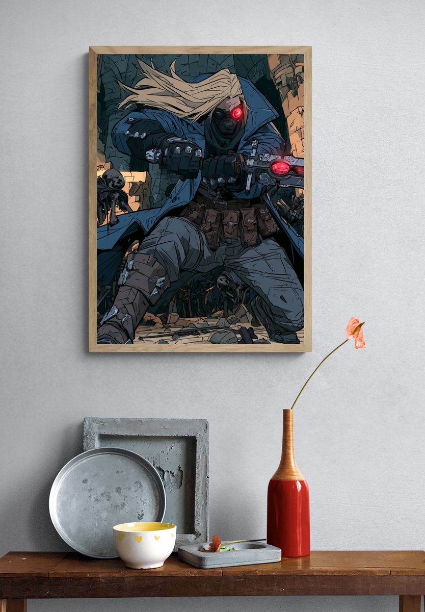 Dark Fantasy Warrior Poster. — room view 3