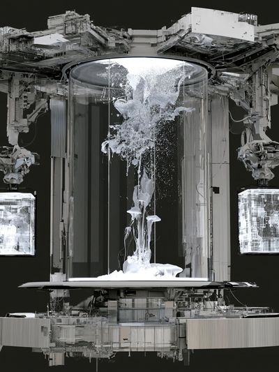 Futuristic Monochrome Machine Poster.