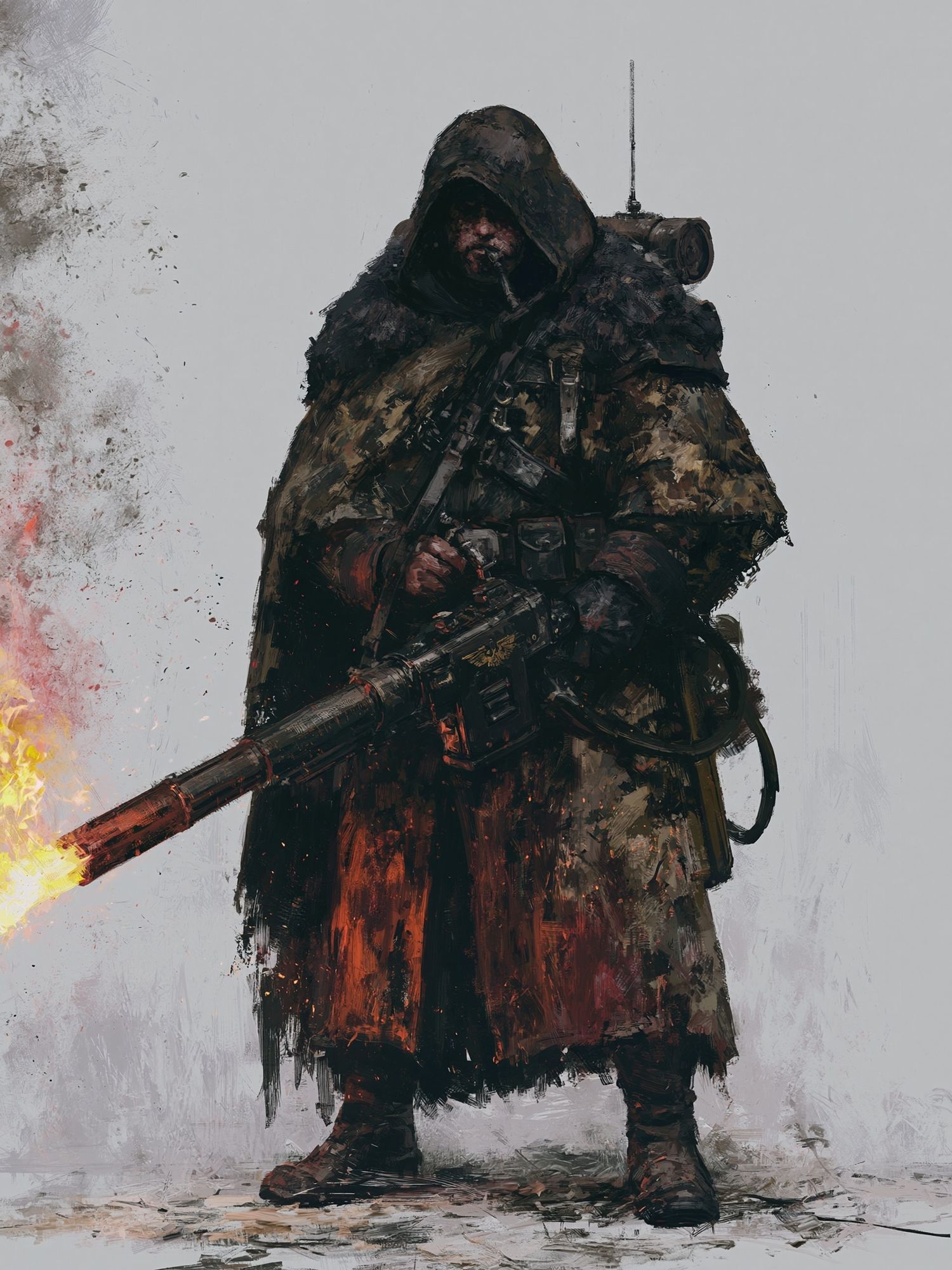 Flame-Wielding Warrior Illustration Poster. poster — illustration art