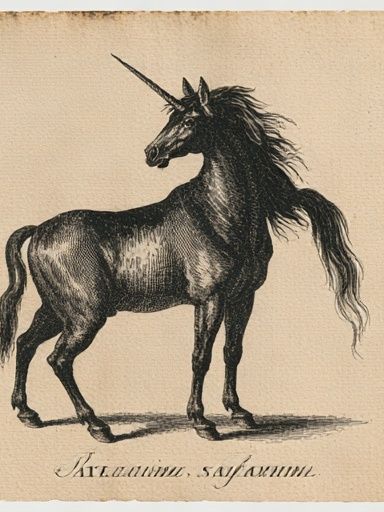 Unicorn Vintage Illustration Poster. poster — illustration art