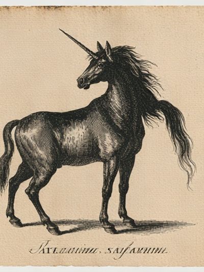 Unicorn Vintage Illustration Poster. poster