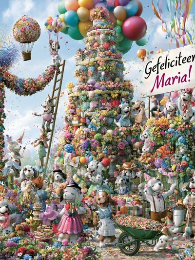 Floral Puppy Celebration Poster.