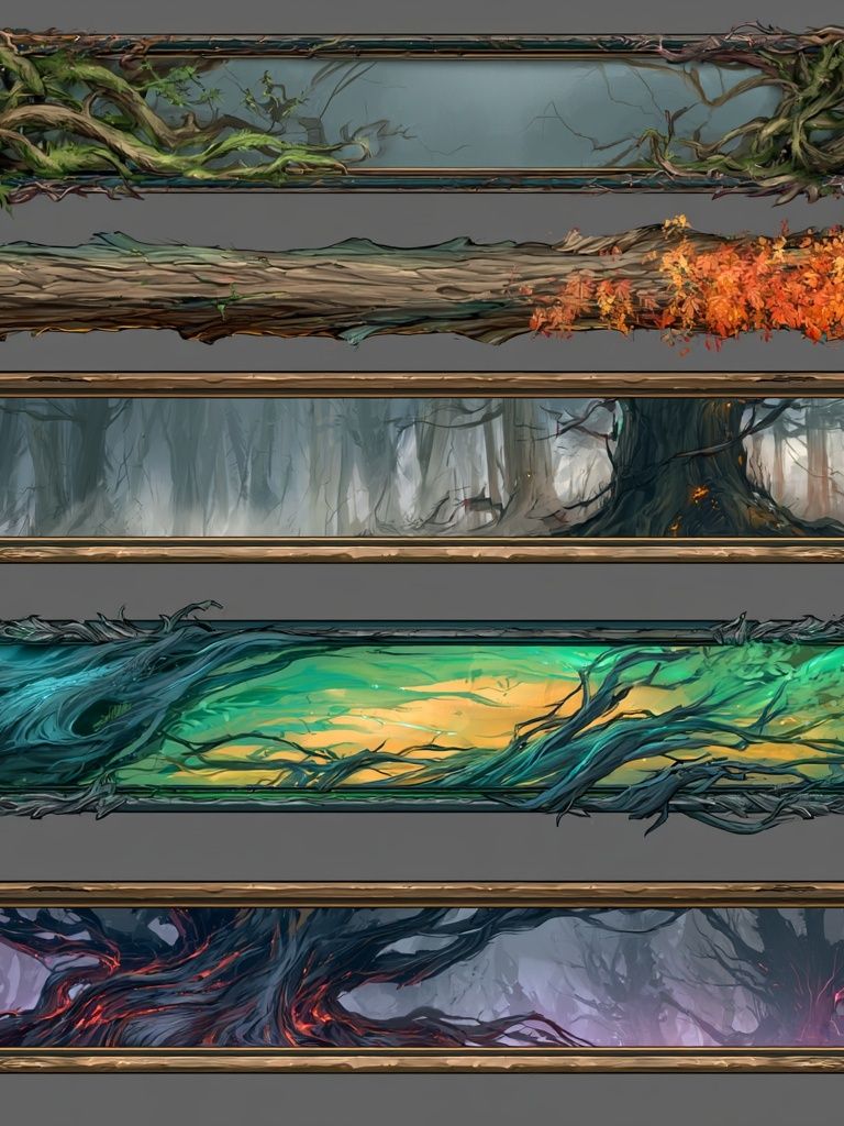 Enchanted Forest Banners Illustration Print. poster detail