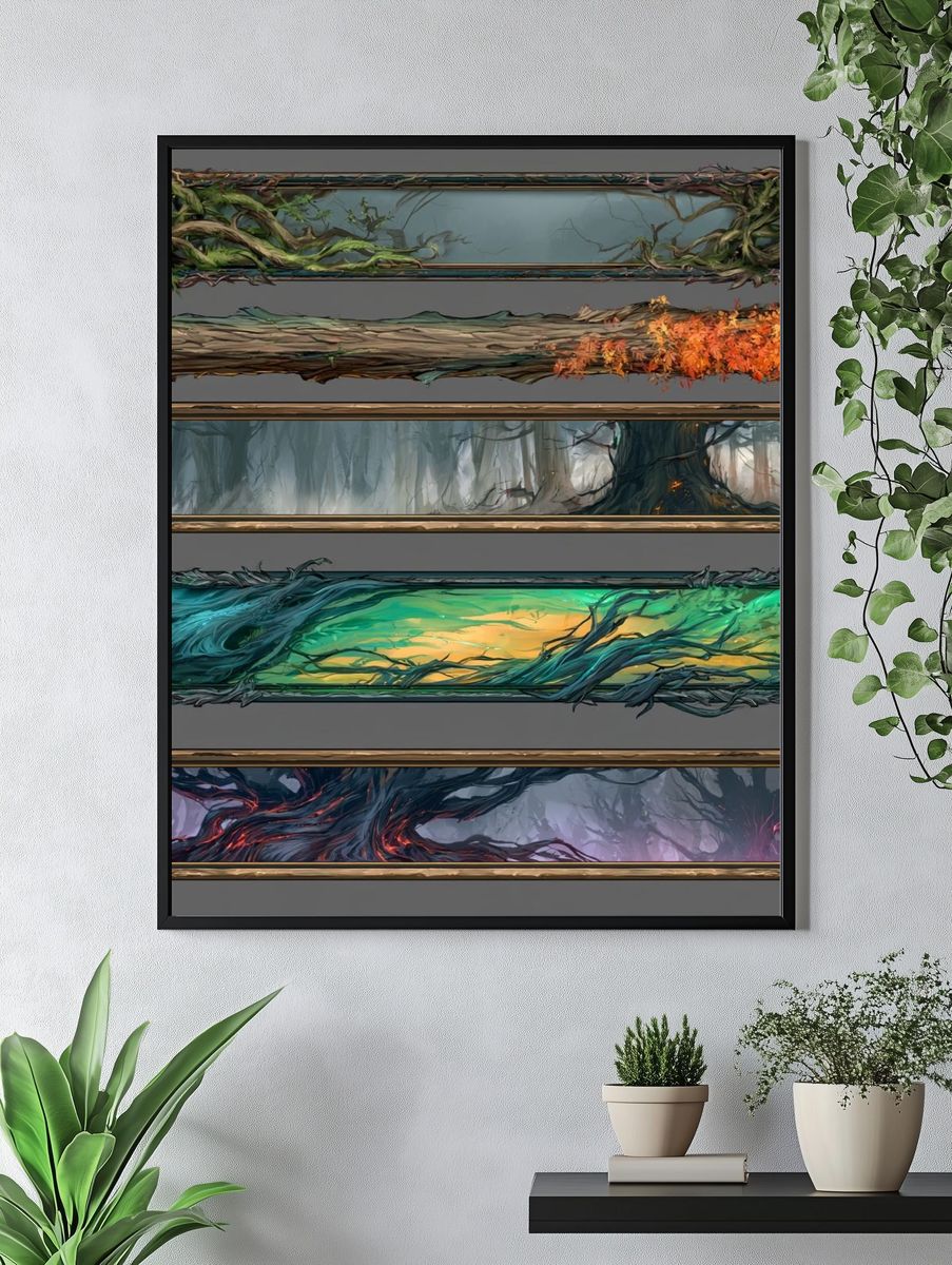 Enchanted Forest Banners Illustration Print. — room view 4