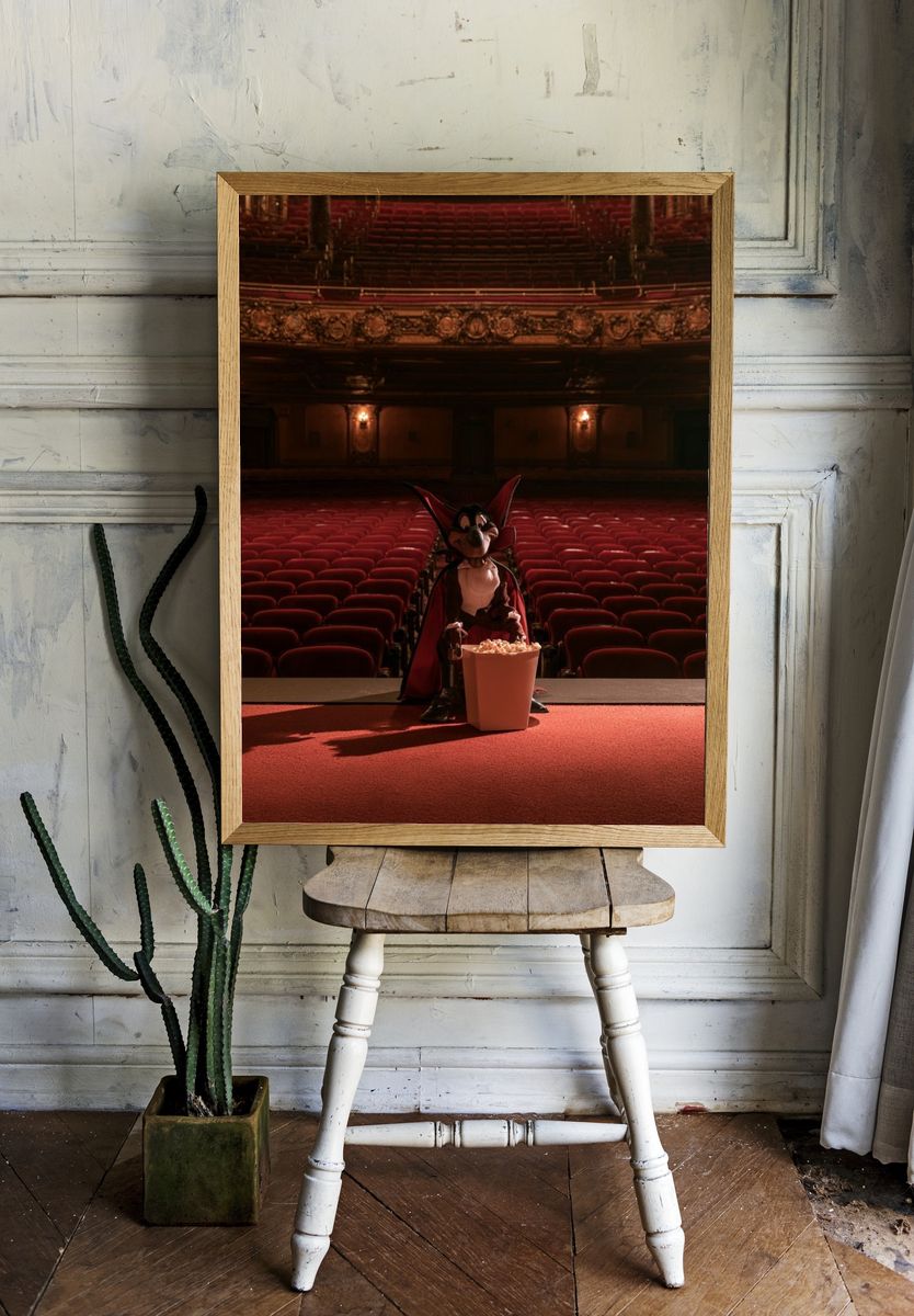 Theatre Vampire Cartoon Poster. — room view 1
