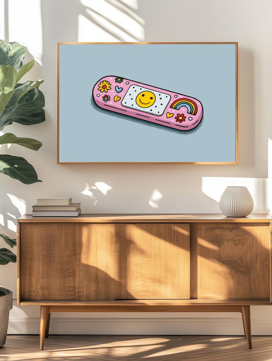 Cute Bandage Illustration Poster. — room view 3