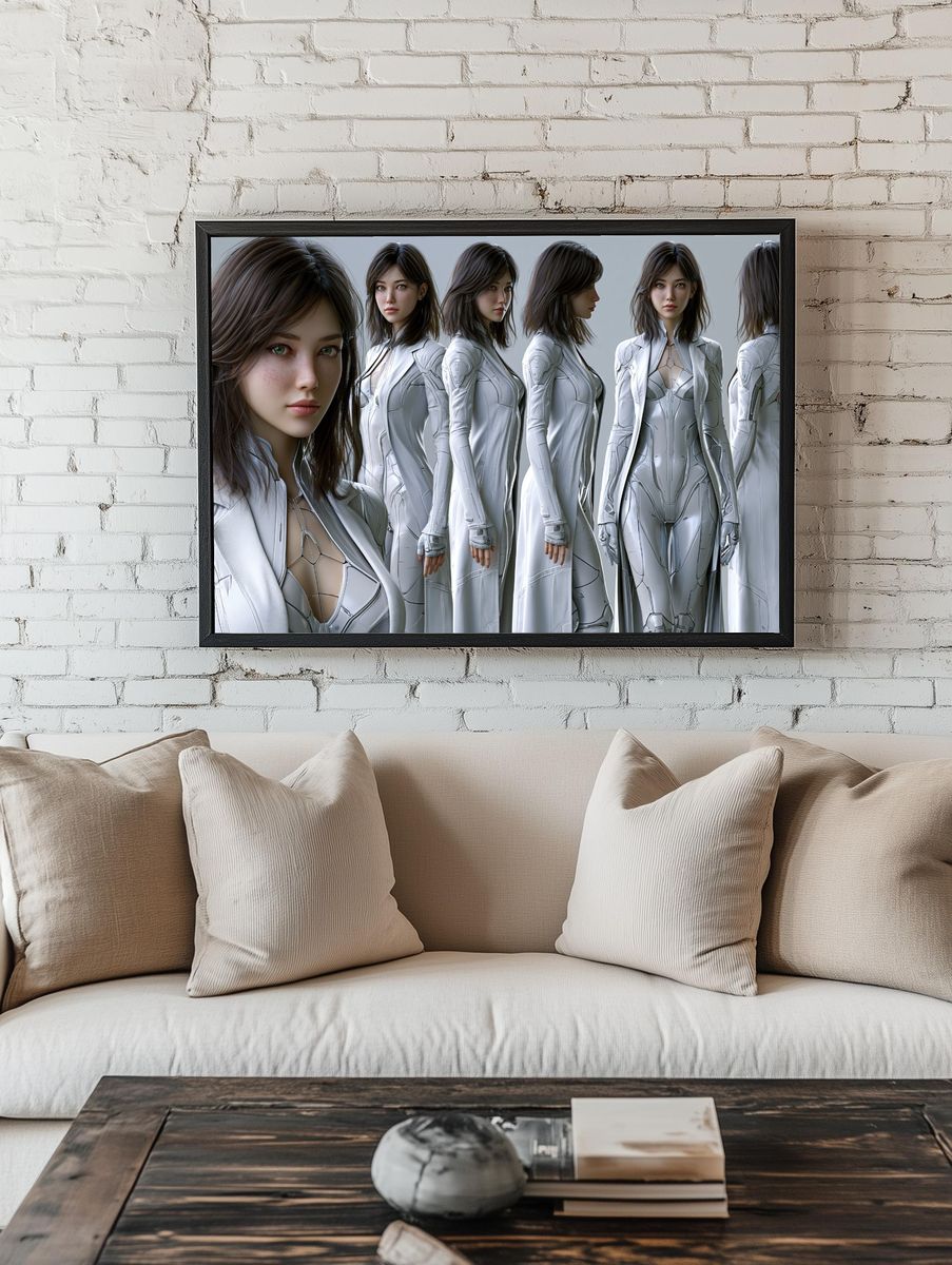 Futuristic Woman Character Study Poster. room preview
