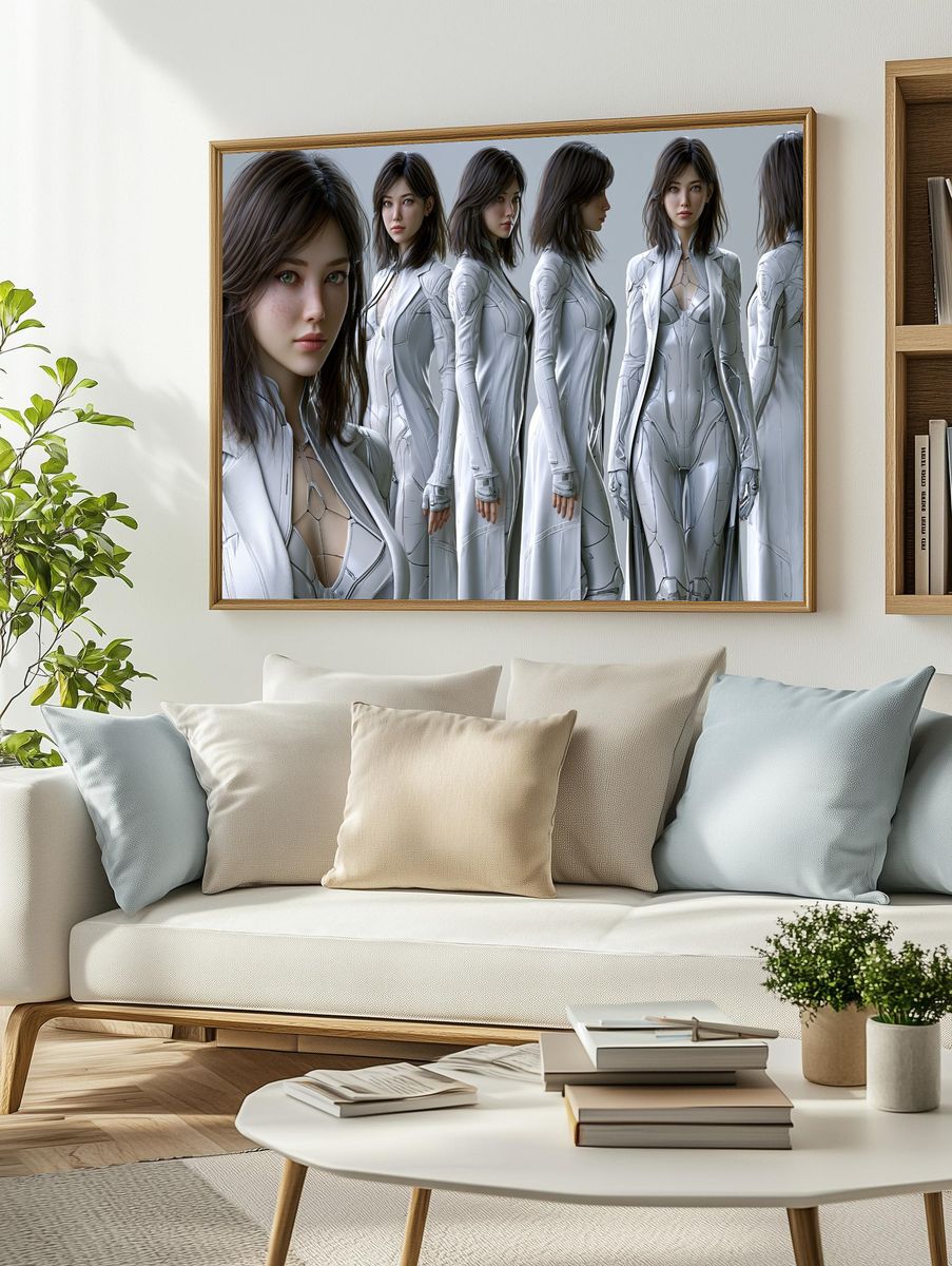 Futuristic Woman Character Study Poster. — room view 2