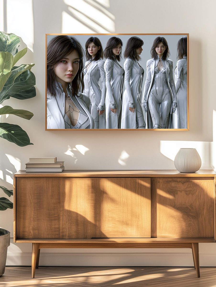 Futuristic Woman Character Study Poster. — room view 3