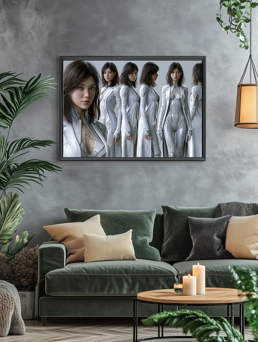 Futuristic Woman Character Study Poster. — room view 4